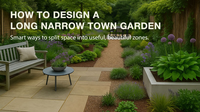 Long narrow town garden design
